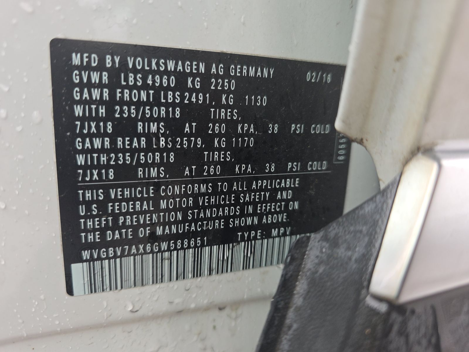 2016 Volkswagen Tiguan 2.0T SE AWD