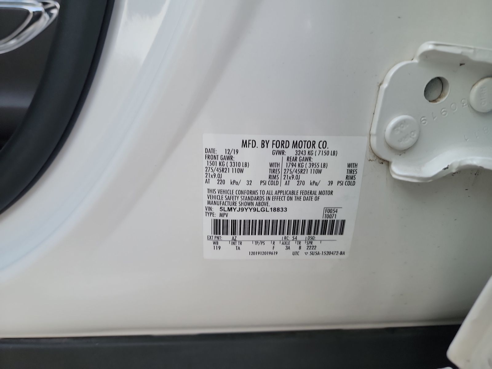 2020 Lincoln Aviator Plug-In Hybrid Black Label Grand Touring AWD