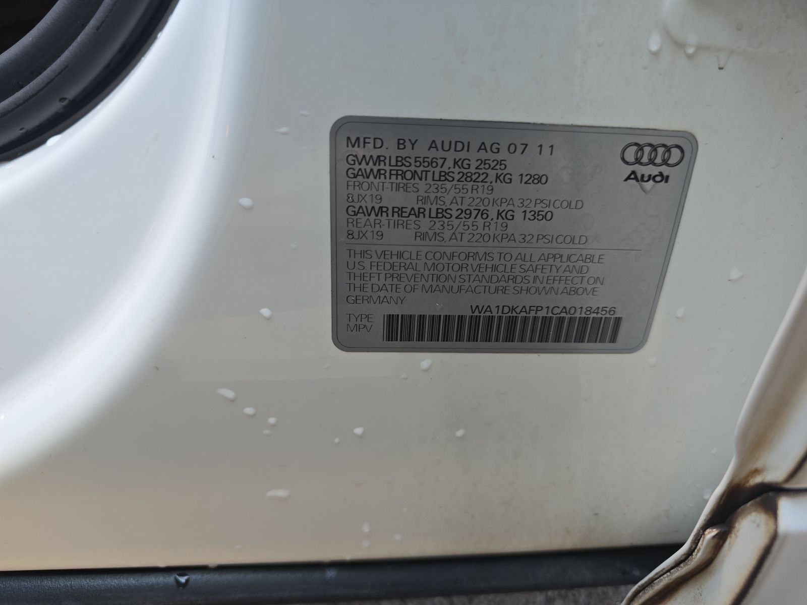 2012 Audi Q5 3.2 Premium Plus AWD