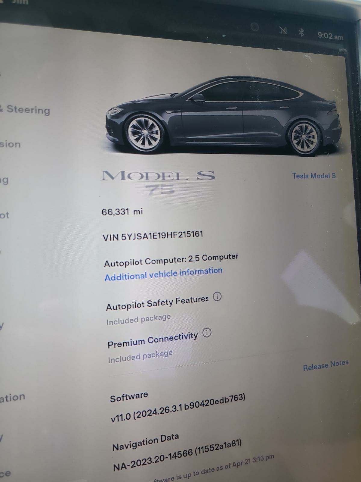 2017 Tesla Model S 75 RWD