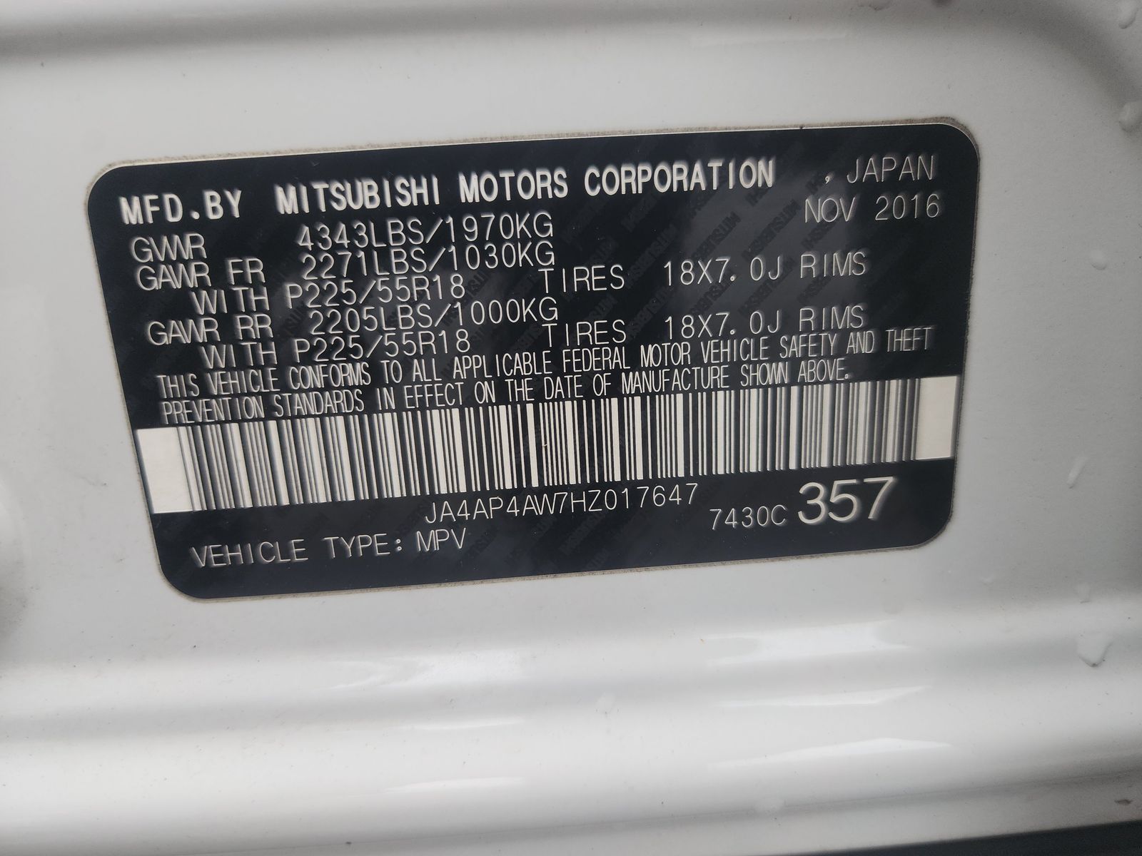 2017 Mitsubishi Outlander Sport SEL FWD
