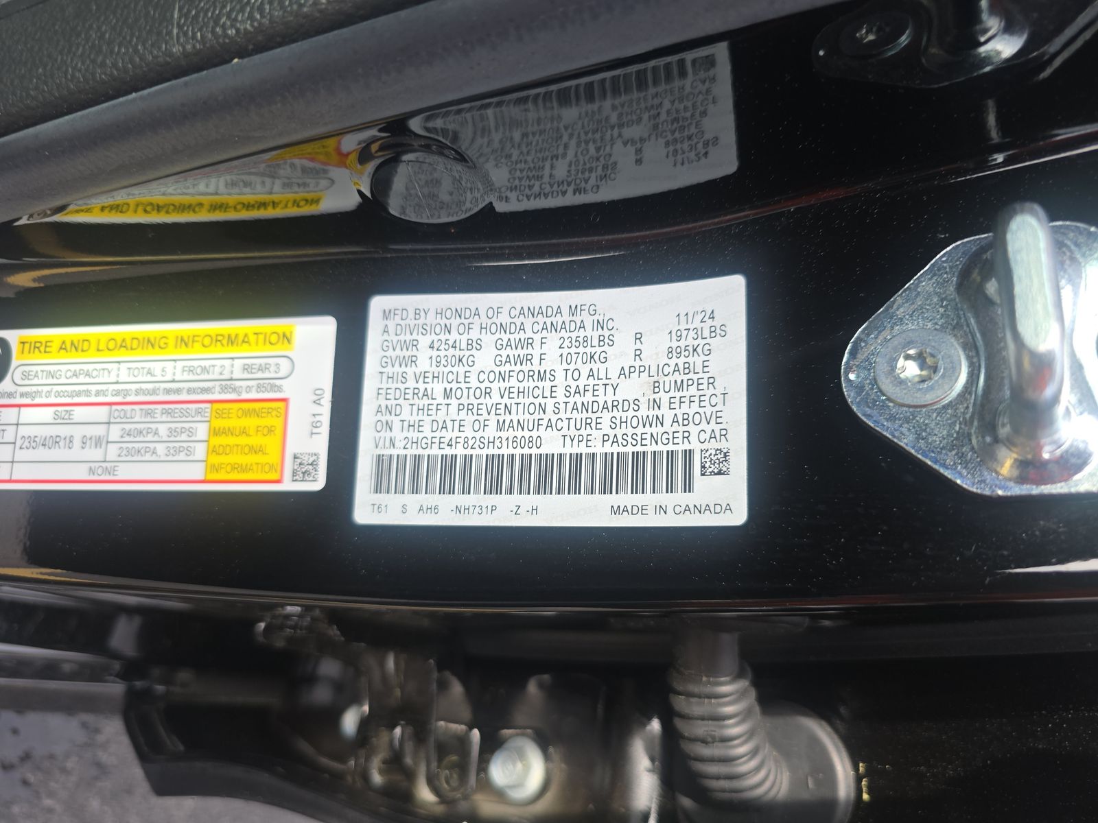 2025 Honda Civic Sedan Hybrid Sport FWD