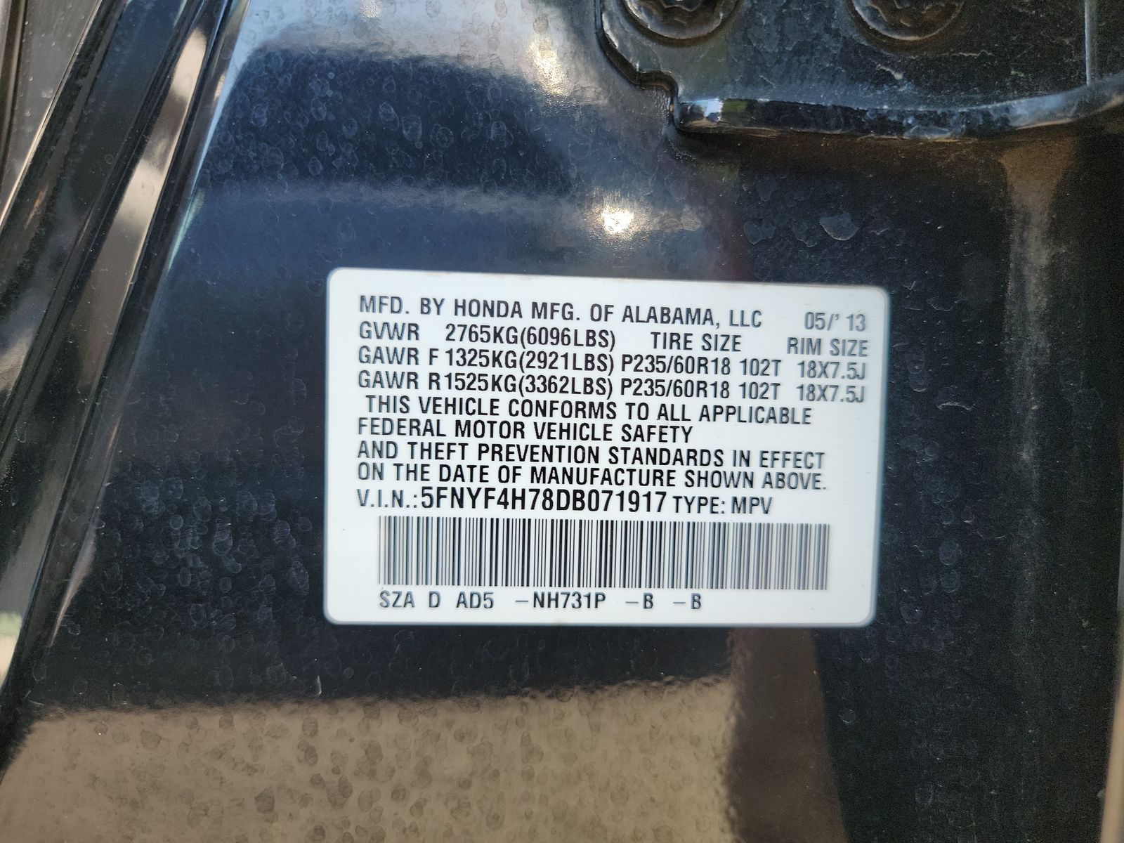 2013 Honda Pilot EX-L AWD