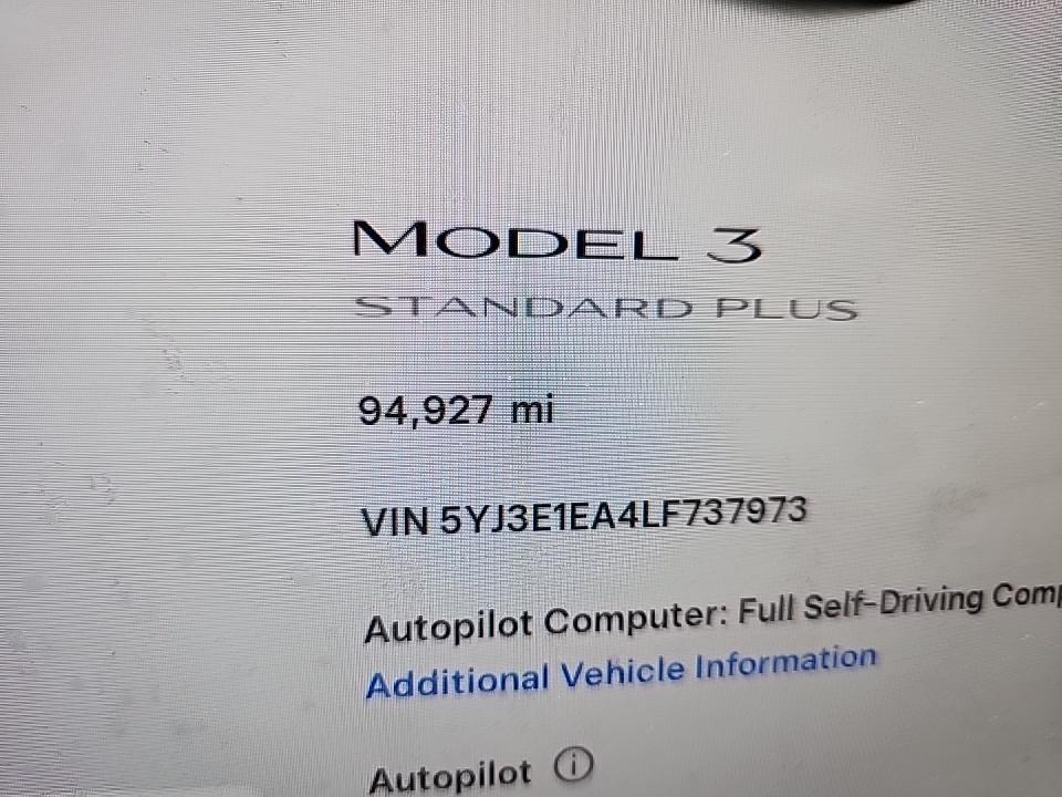 2020 Tesla Model 3 Standard Range RWD