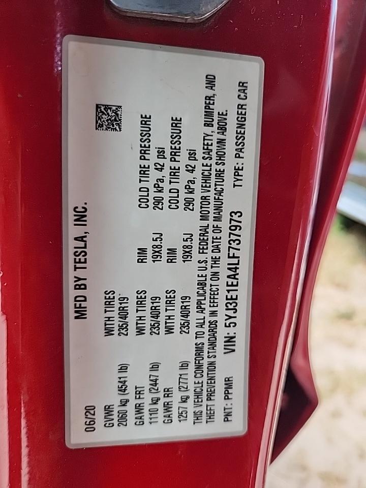 2020 Tesla Model 3 Standard Range RWD
