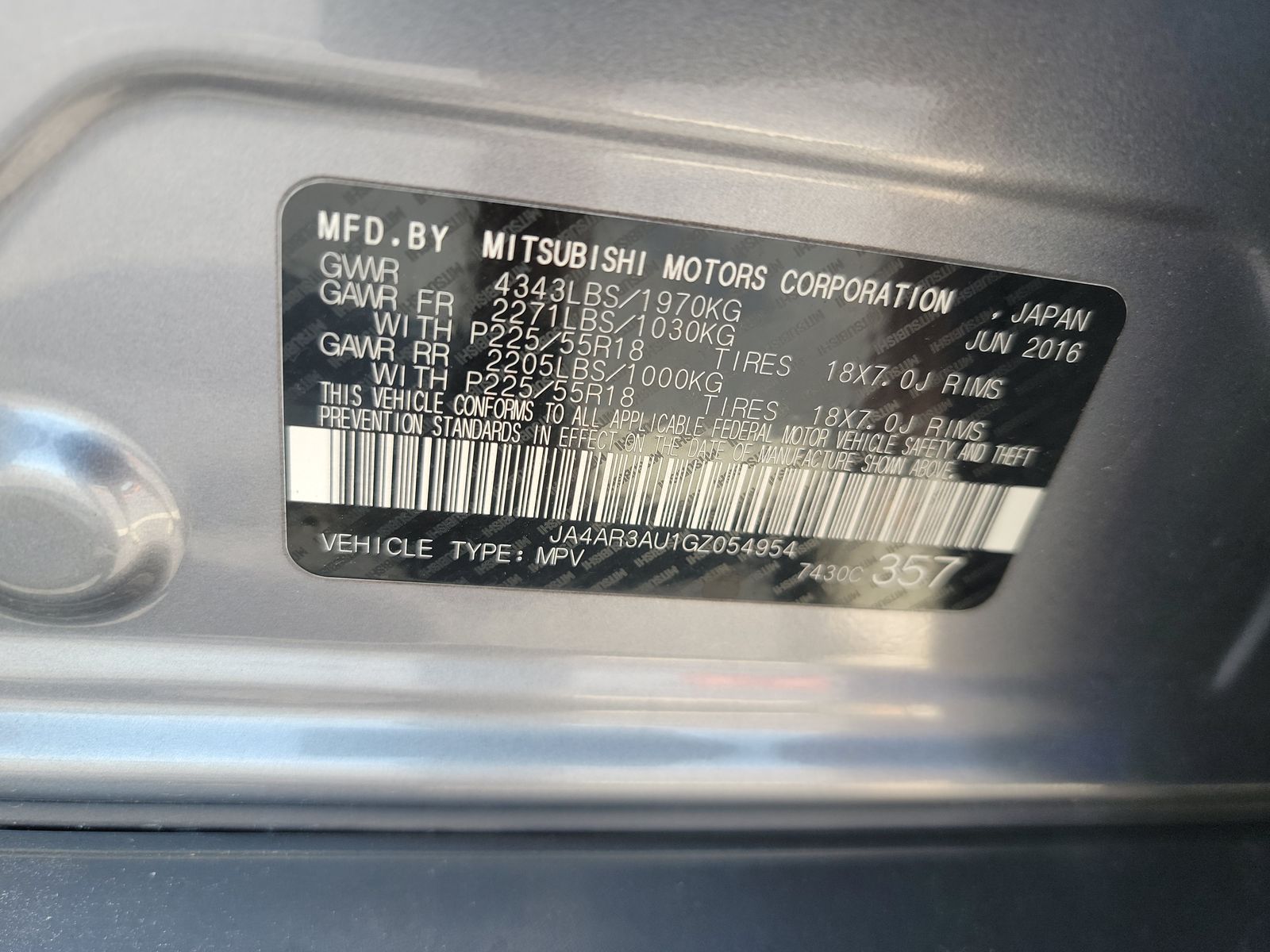 2016 Mitsubishi Outlander Sport ES AWD