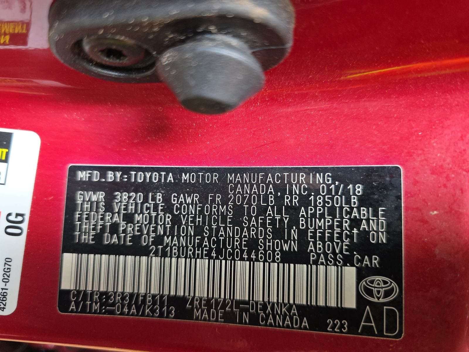 2018 Toyota Corolla LE FWD