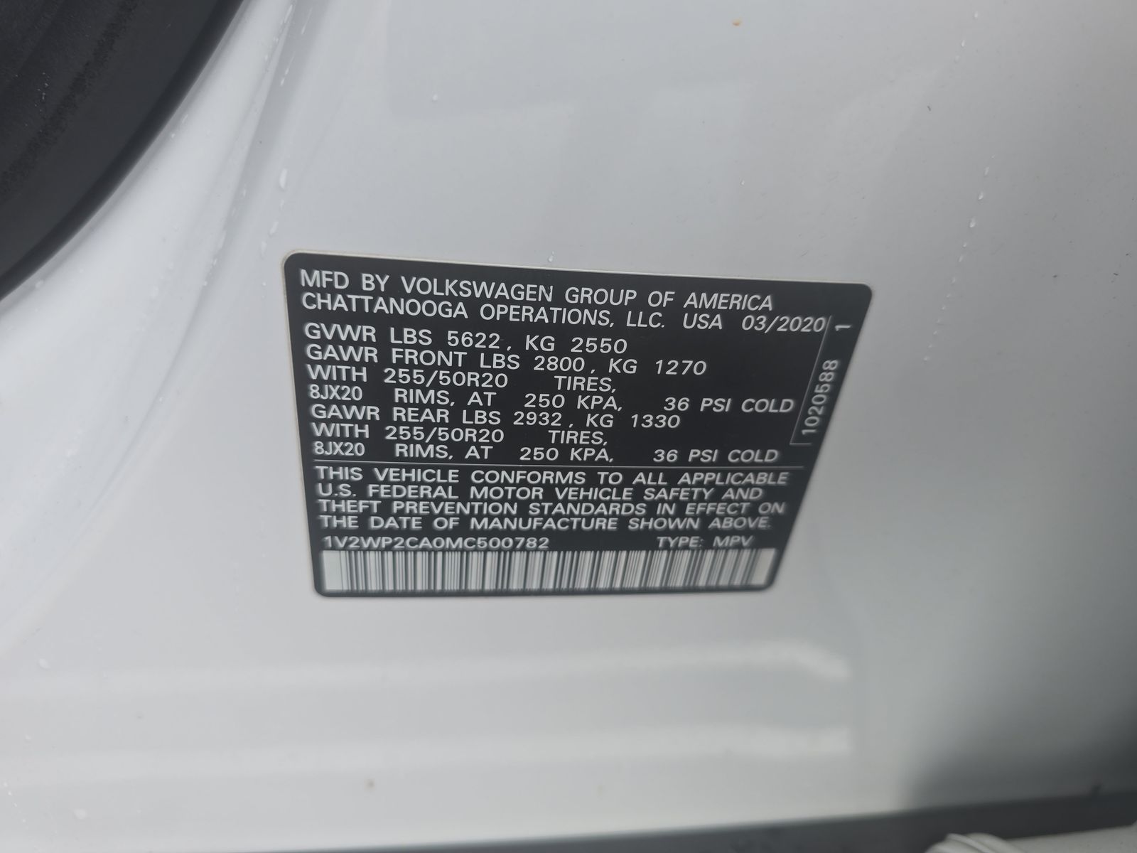 2021 Volkswagen Atlas 2.0T SE FWD