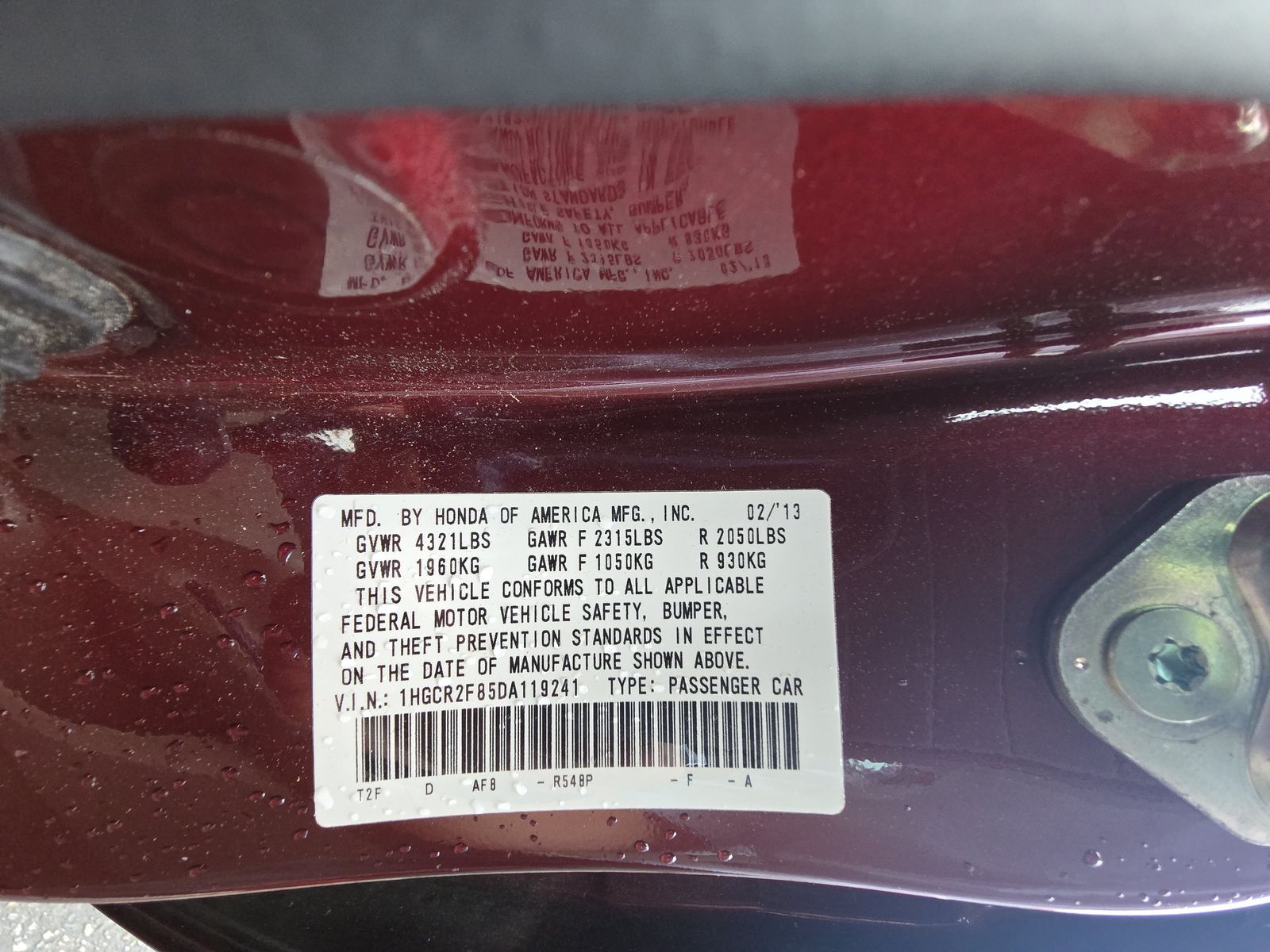 2013 Honda Accord Sedan EX-L FWD