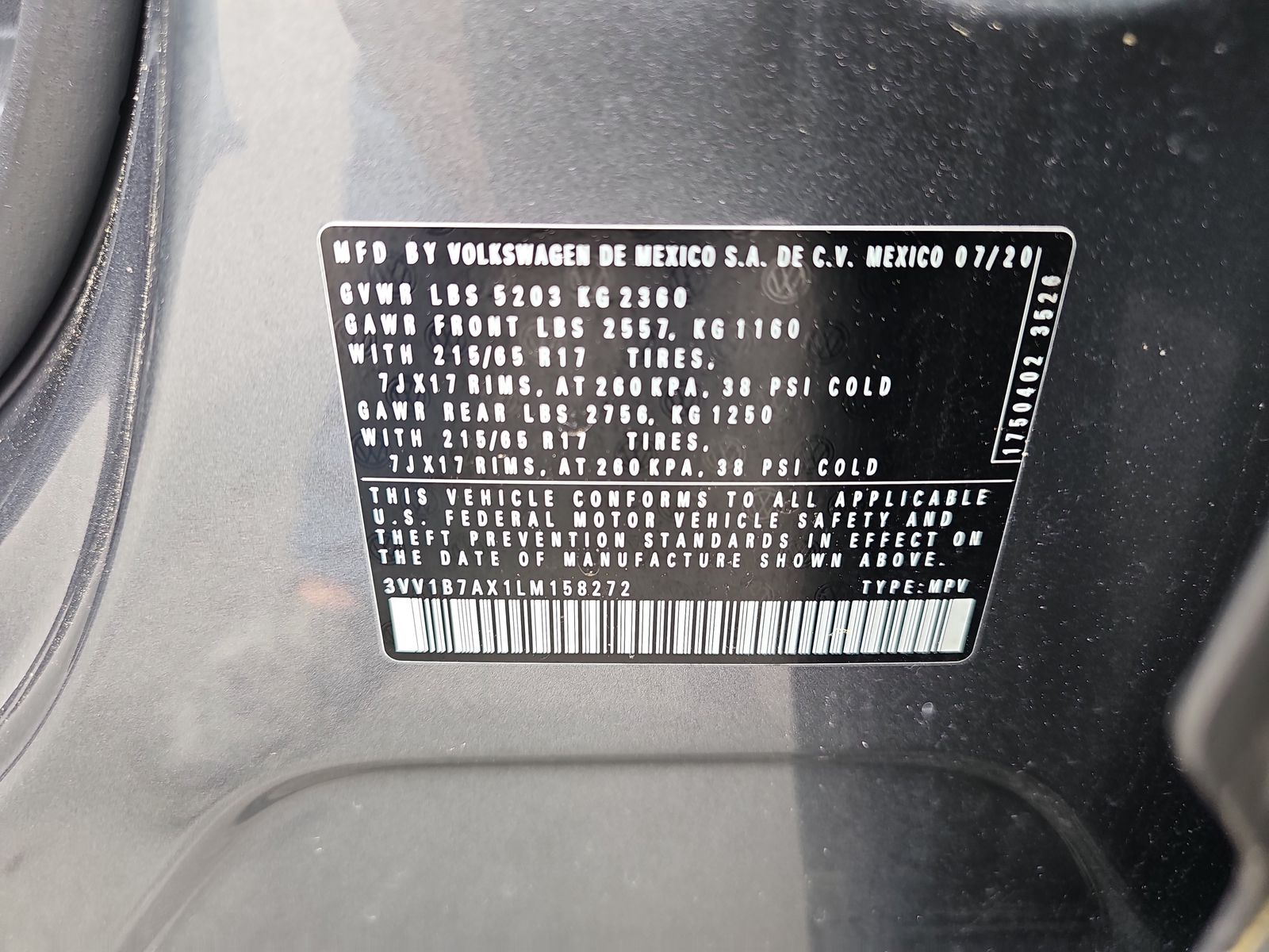 2020 Volkswagen Tiguan 2.0T S FWD