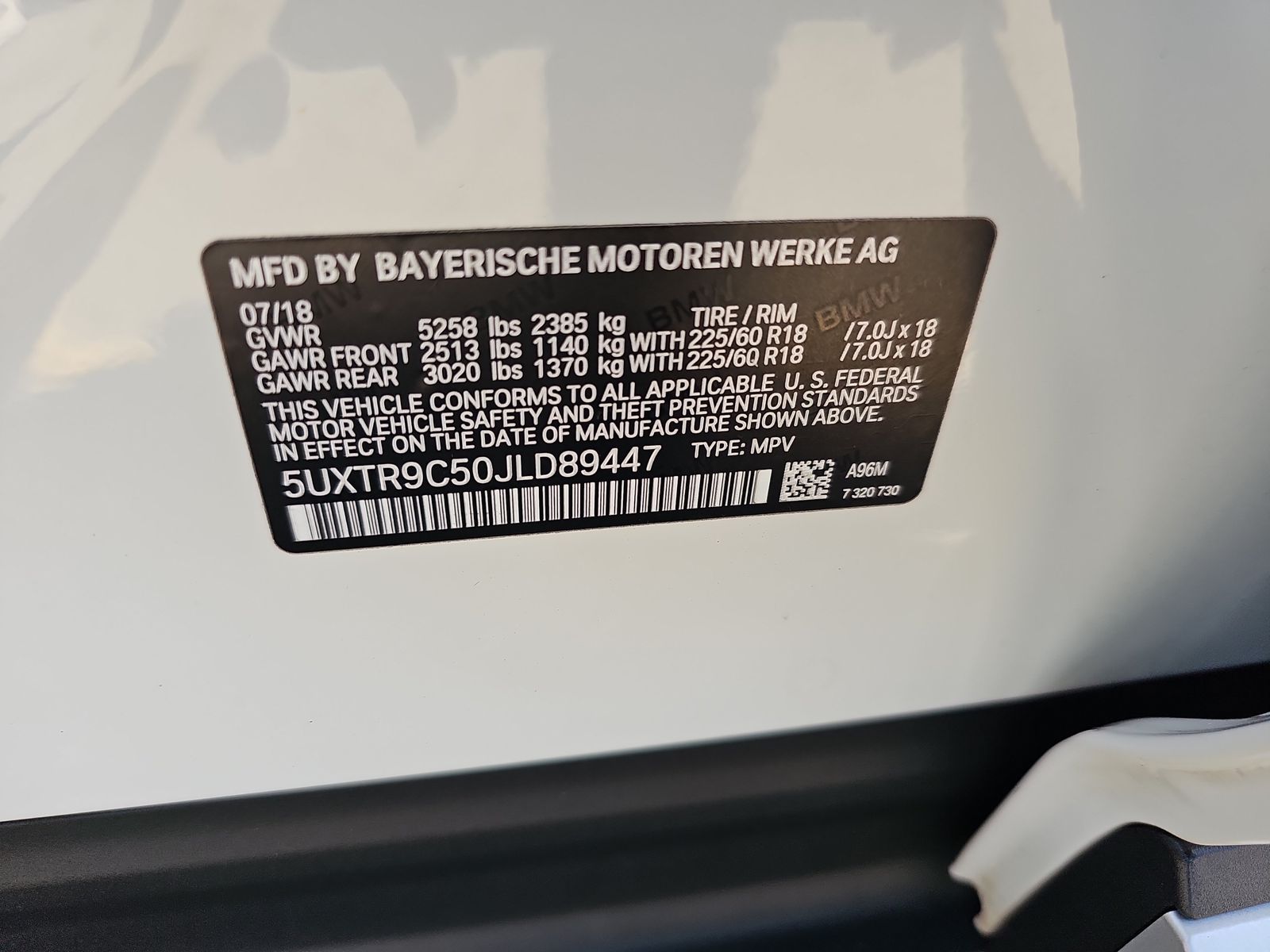 2018 BMW X3 xDrive30i AWD