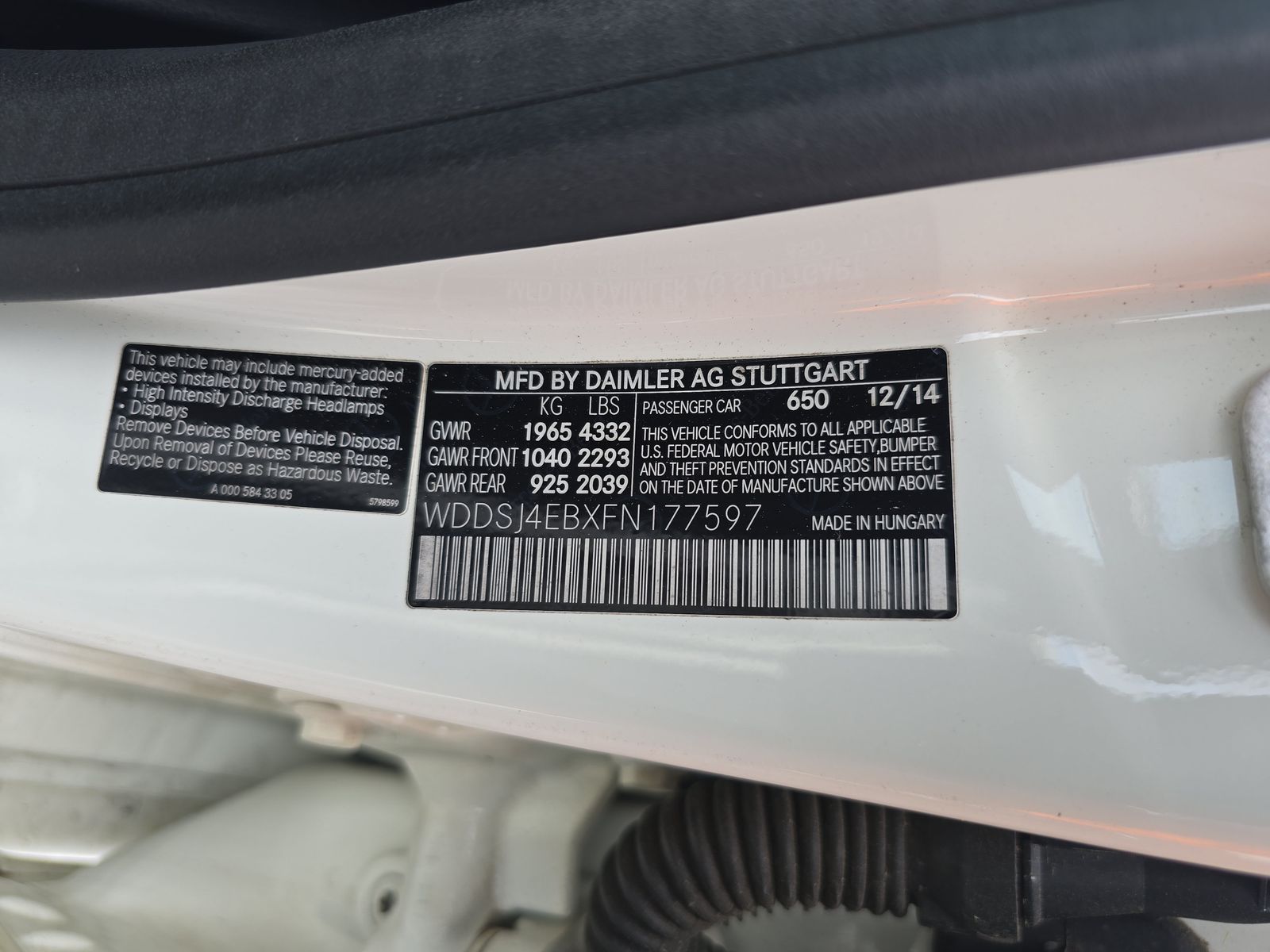 2015 Mercedes-Benz CLA CLA 250 FWD