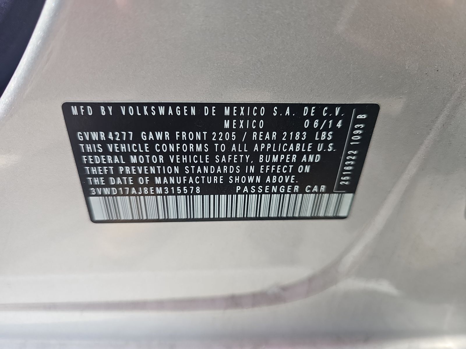 2014 Volkswagen Jetta 1.8T SE FWD