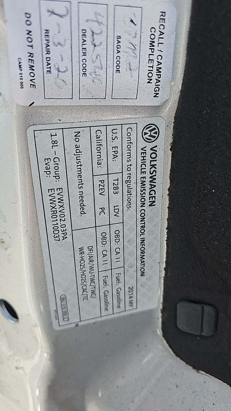 2014 Volkswagen Jetta 1.8T SE FWD