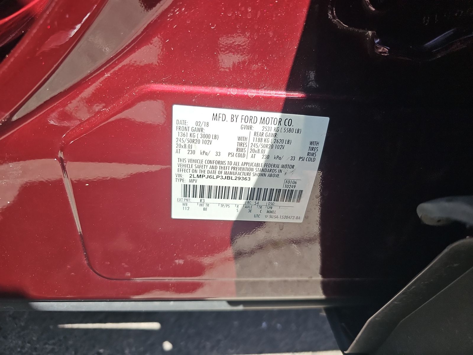 2018 Lincoln MKX Reserve FWD