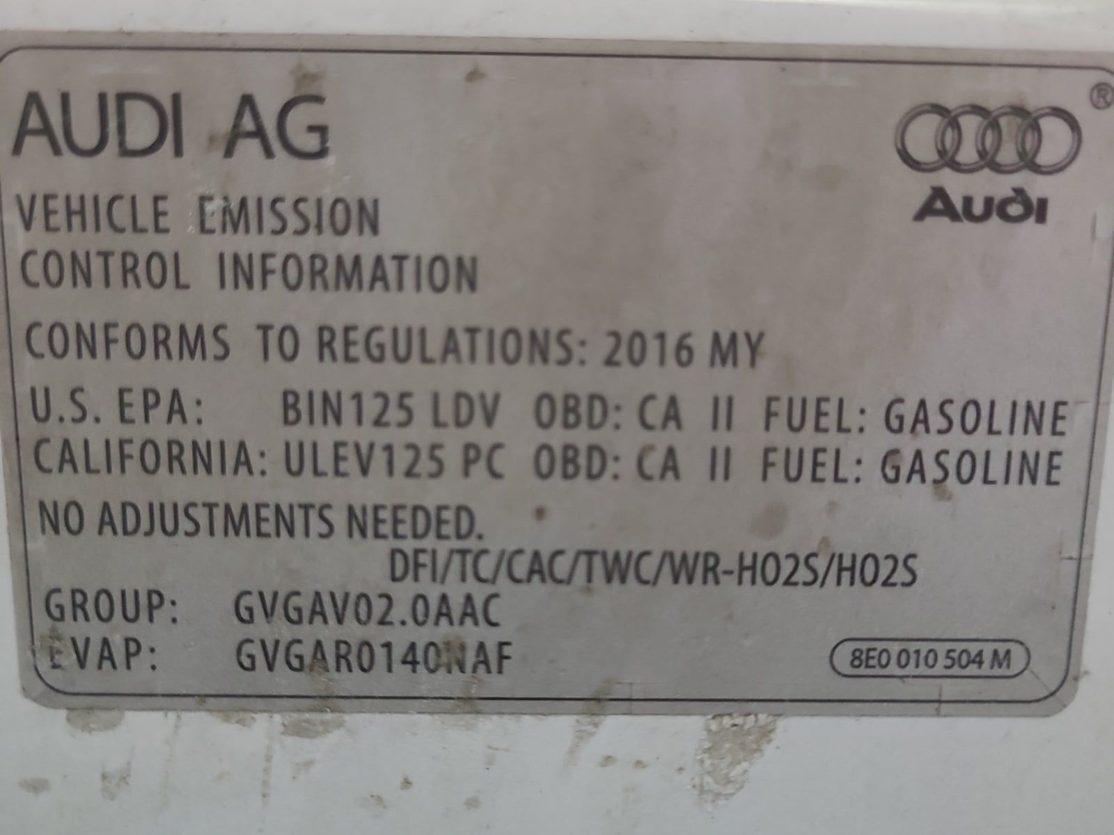 2016 Audi A6 2.0T Premium Plus AWD