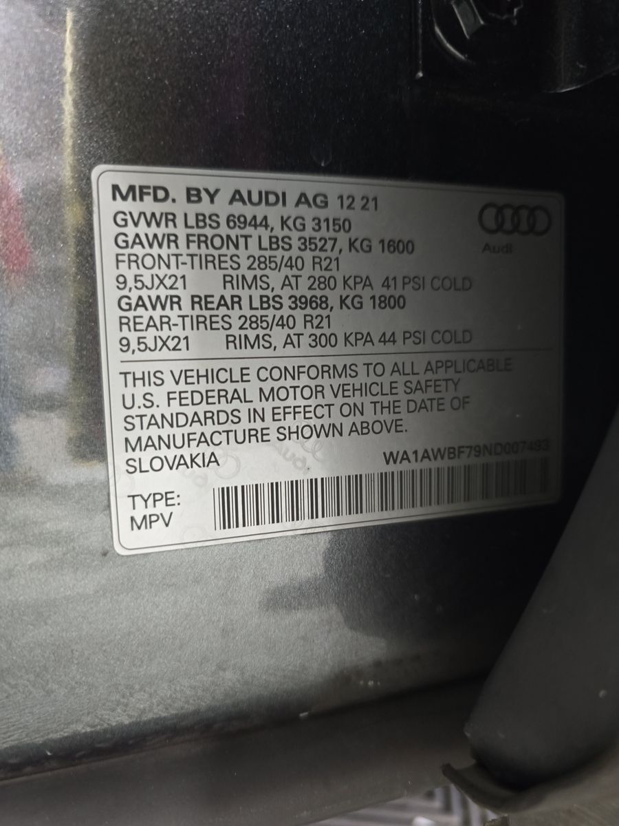 2022 Audi SQ7 Premium Plus AWD