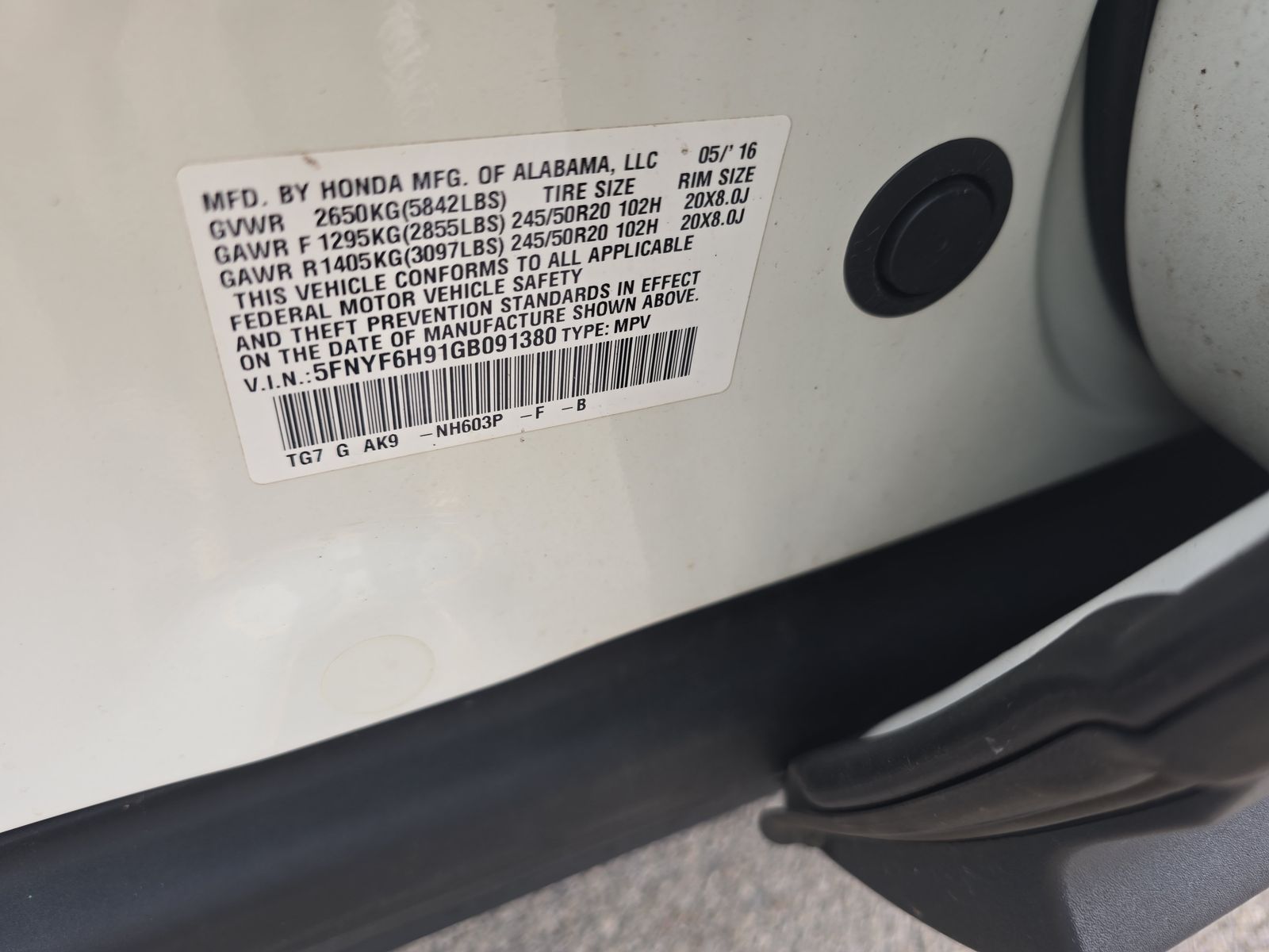 2016 Honda Pilot Touring AWD