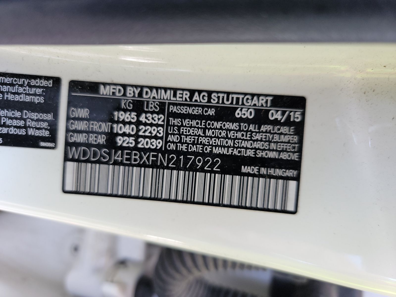 2015 Mercedes-Benz CLA CLA 250 FWD