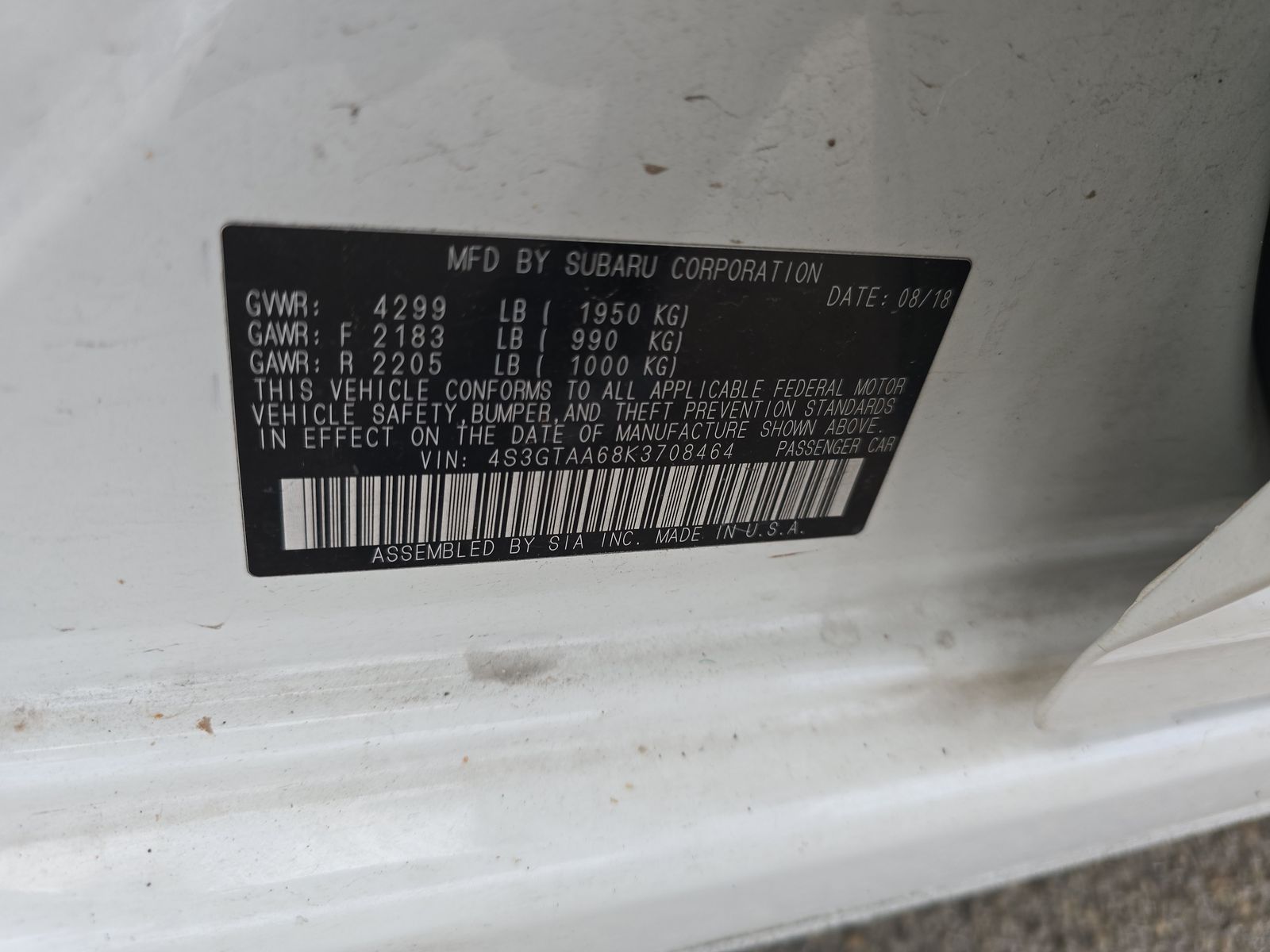 2019 Subaru Impreza 2.0i AWD