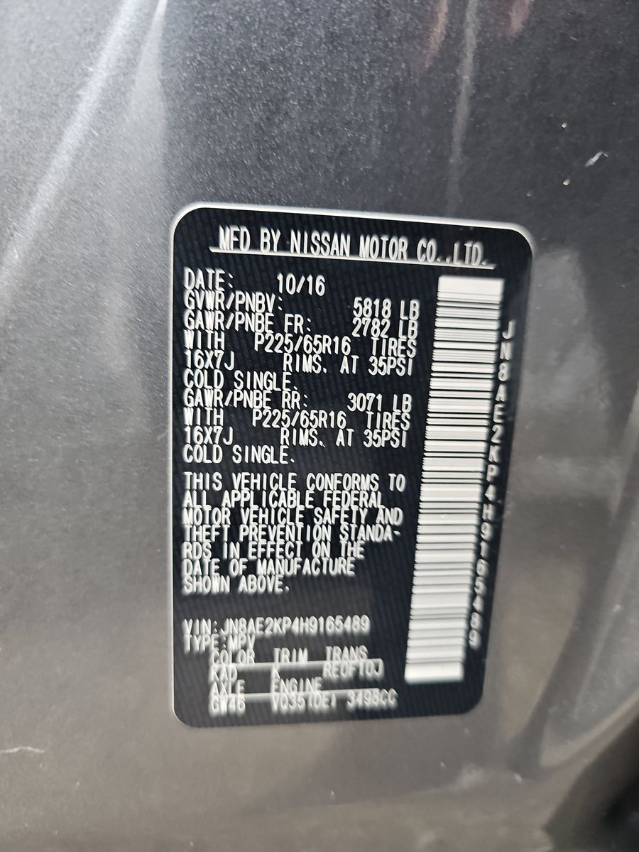 2017 Nissan Quest SV FWD