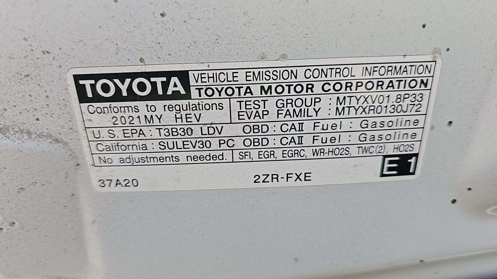 2021 Toyota Prius XLE FWD