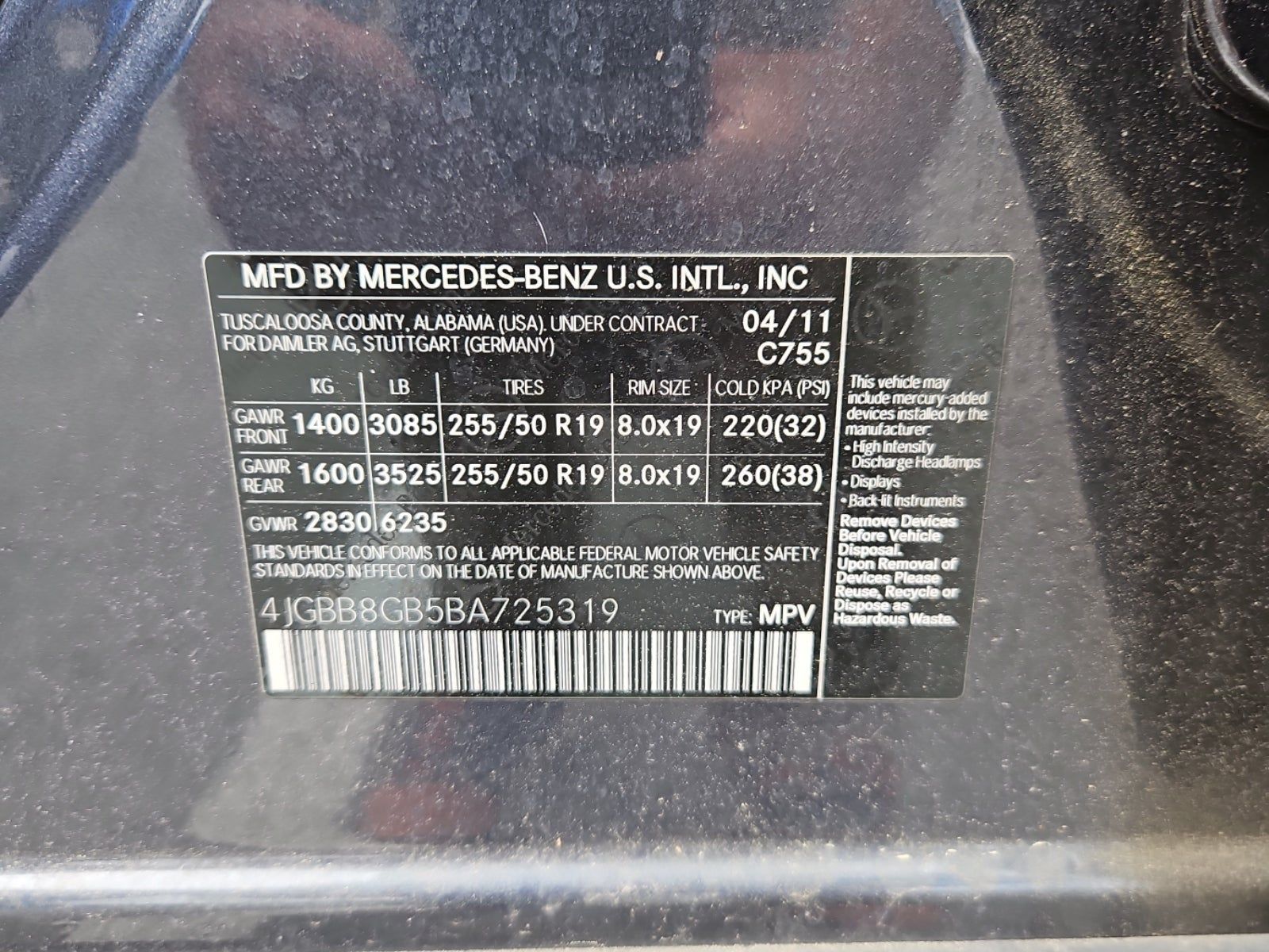 2011 Mercedes-Benz M-Class ML 350 AWD
