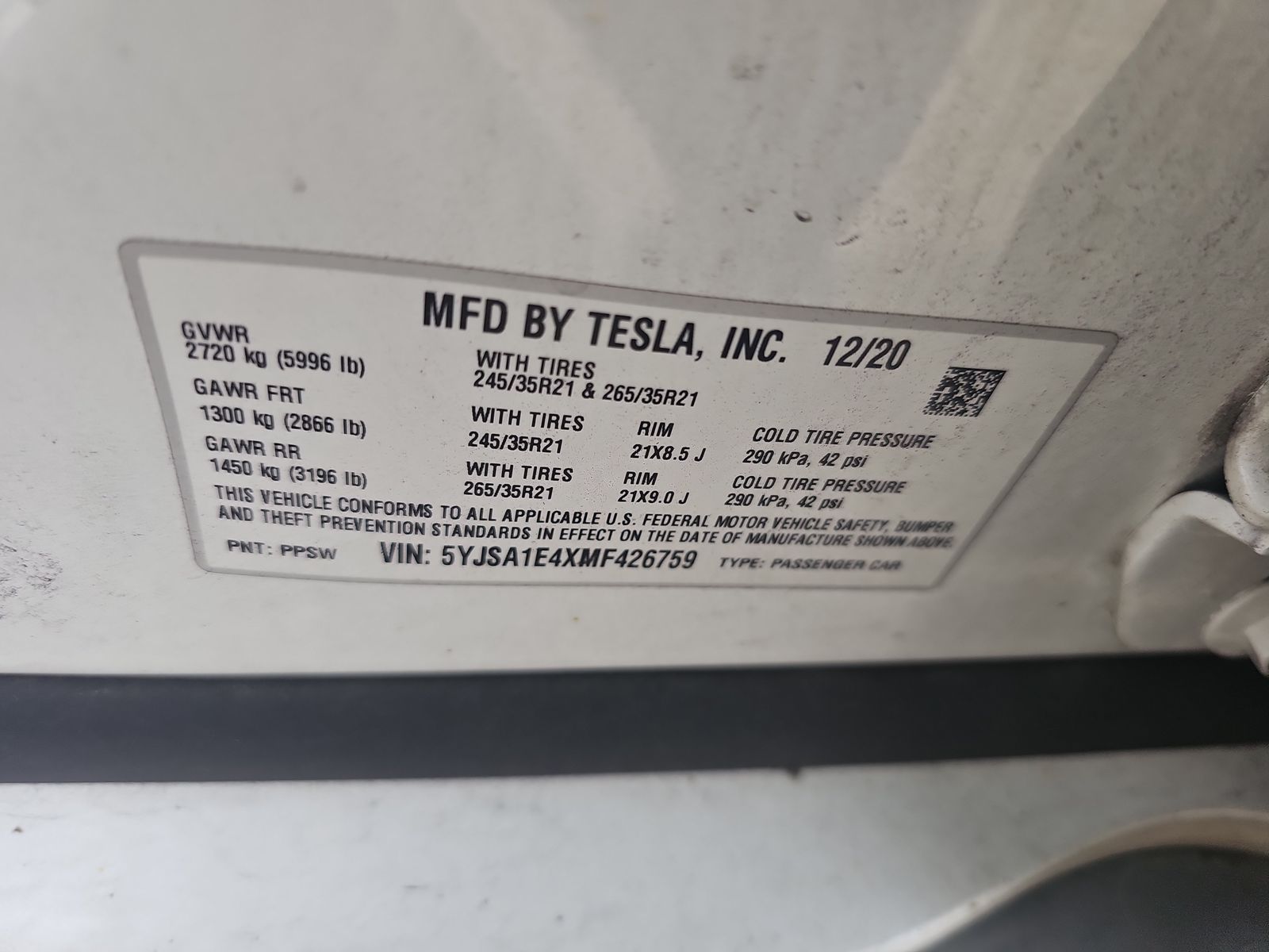 2021 Tesla Model S Performance AWD