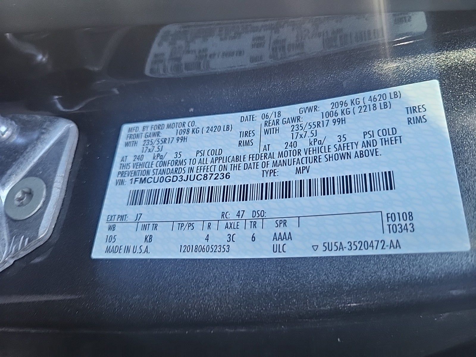 2018 Ford Escape SE FWD