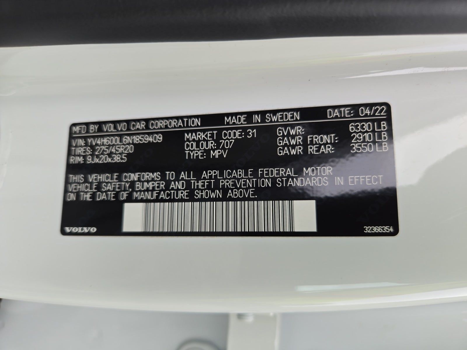 2022 Volvo XC90 Recharge T8 Inscription AWD