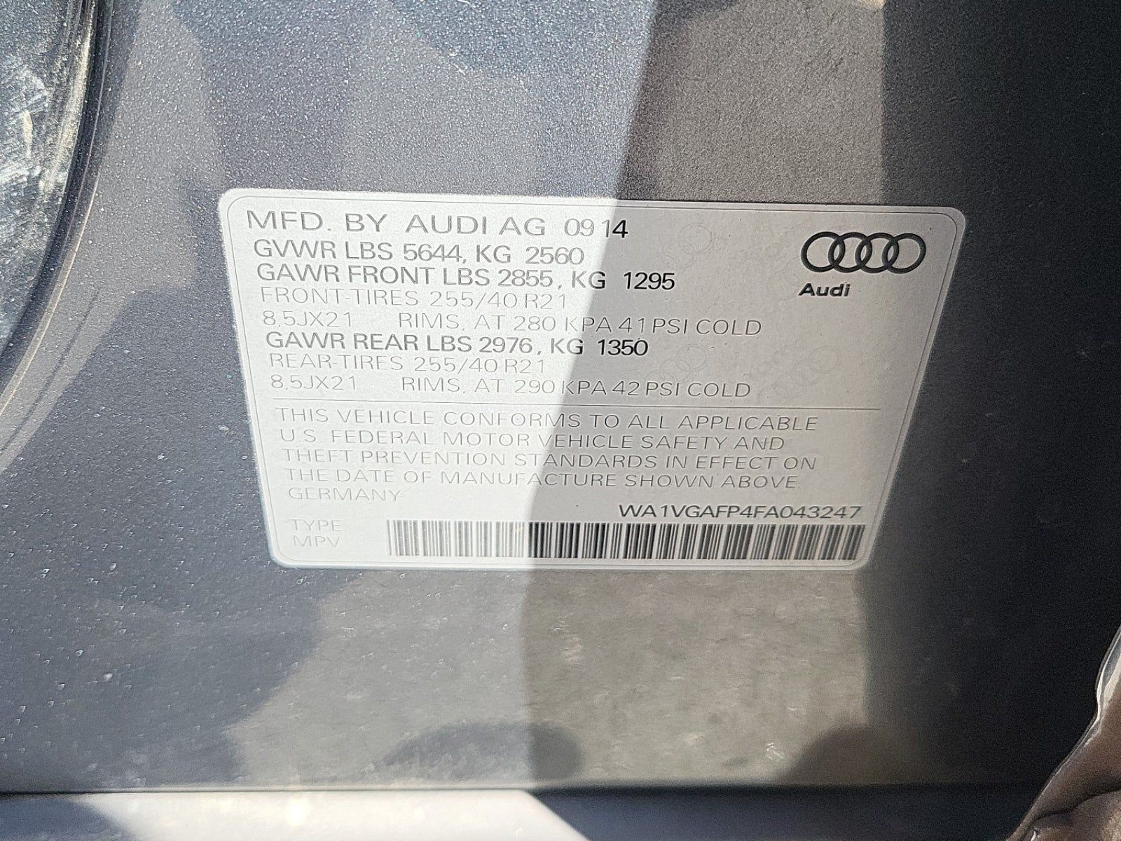 2015 Audi SQ5 Prestige AWD