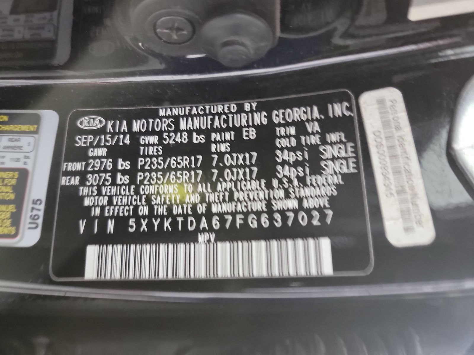 2015 Kia Sorento LX AWD