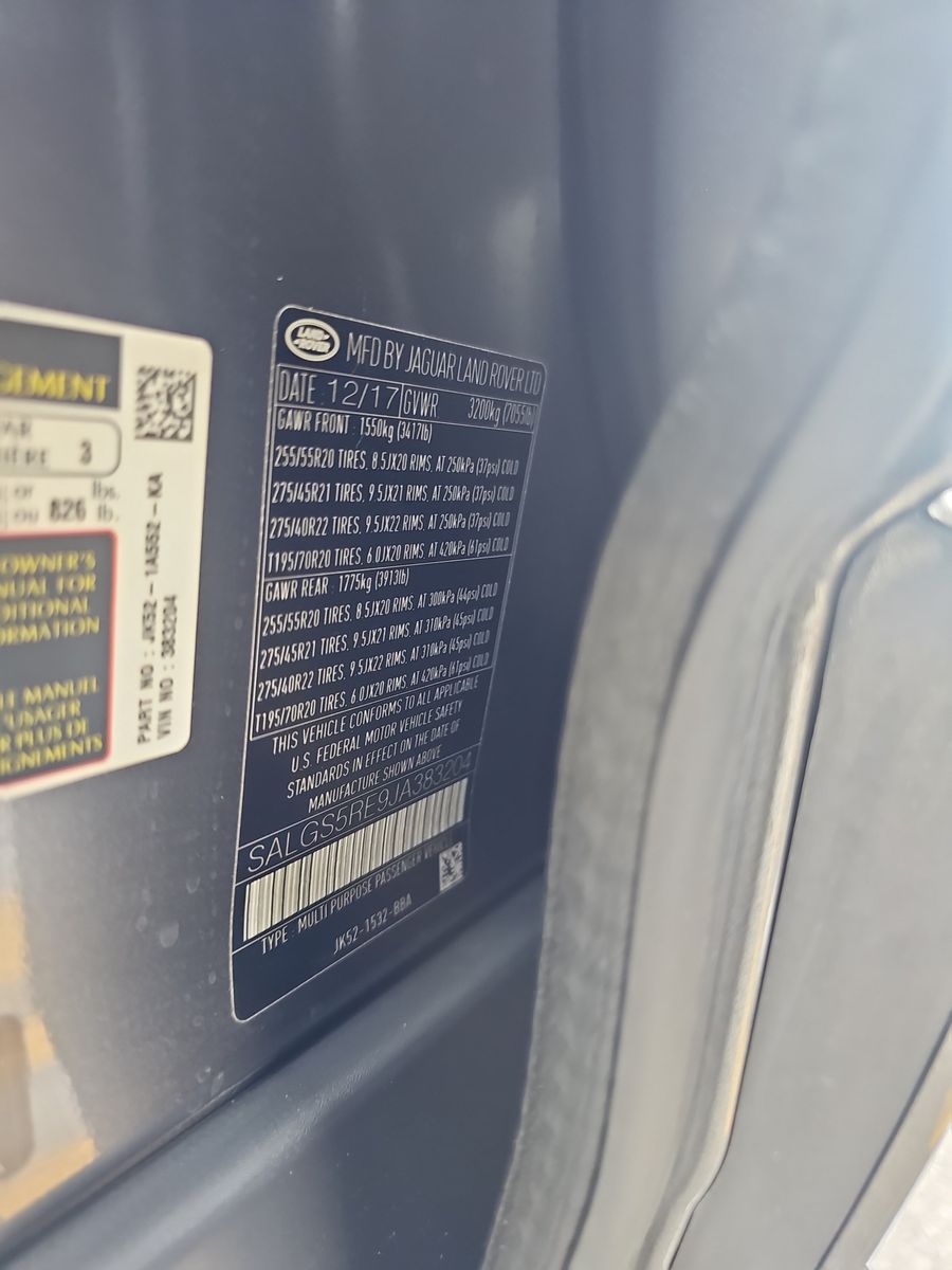 2018 Land Rover Range Rover Supercharged LWB AWD