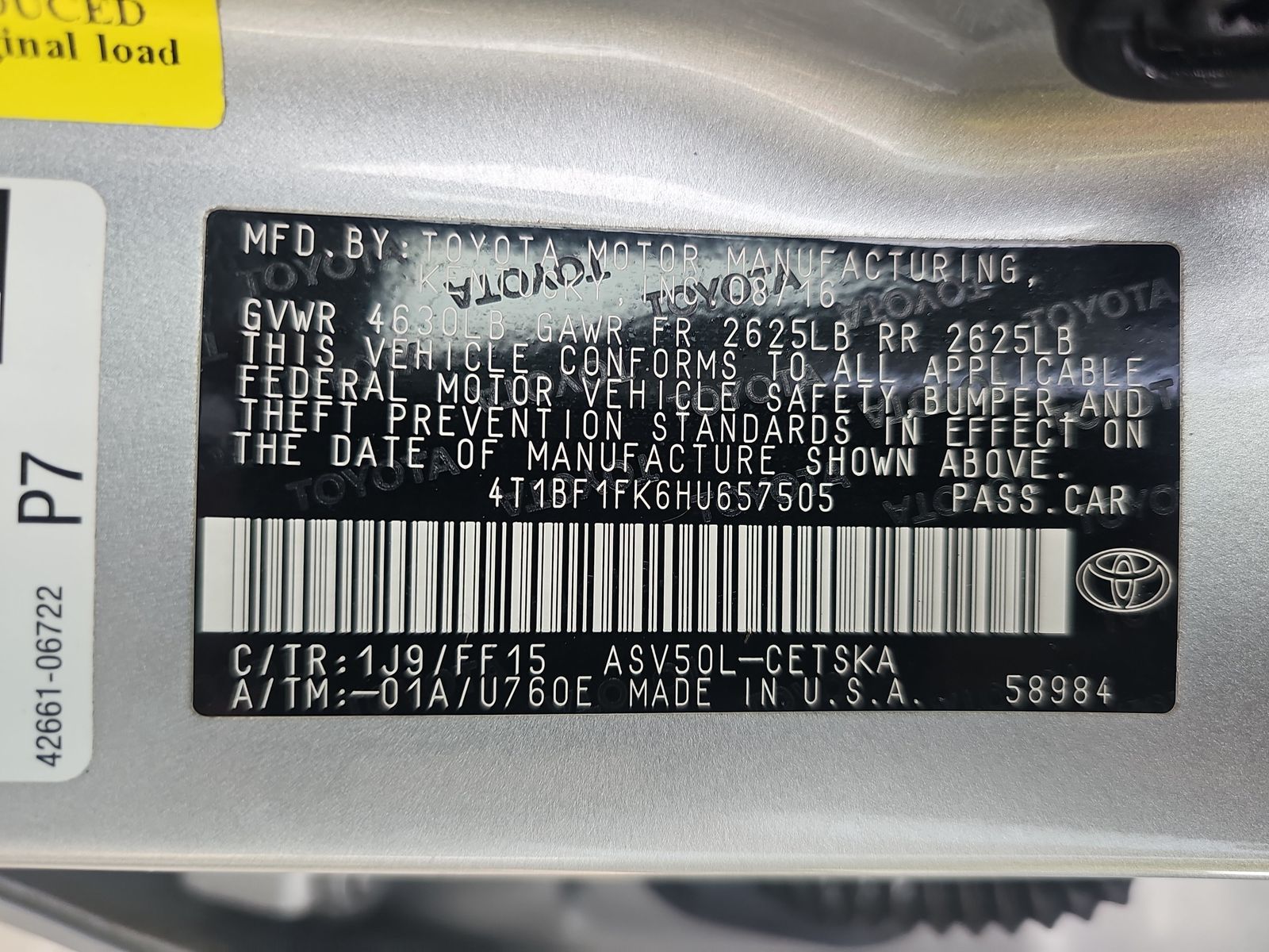 2017 Toyota Camry SE FWD