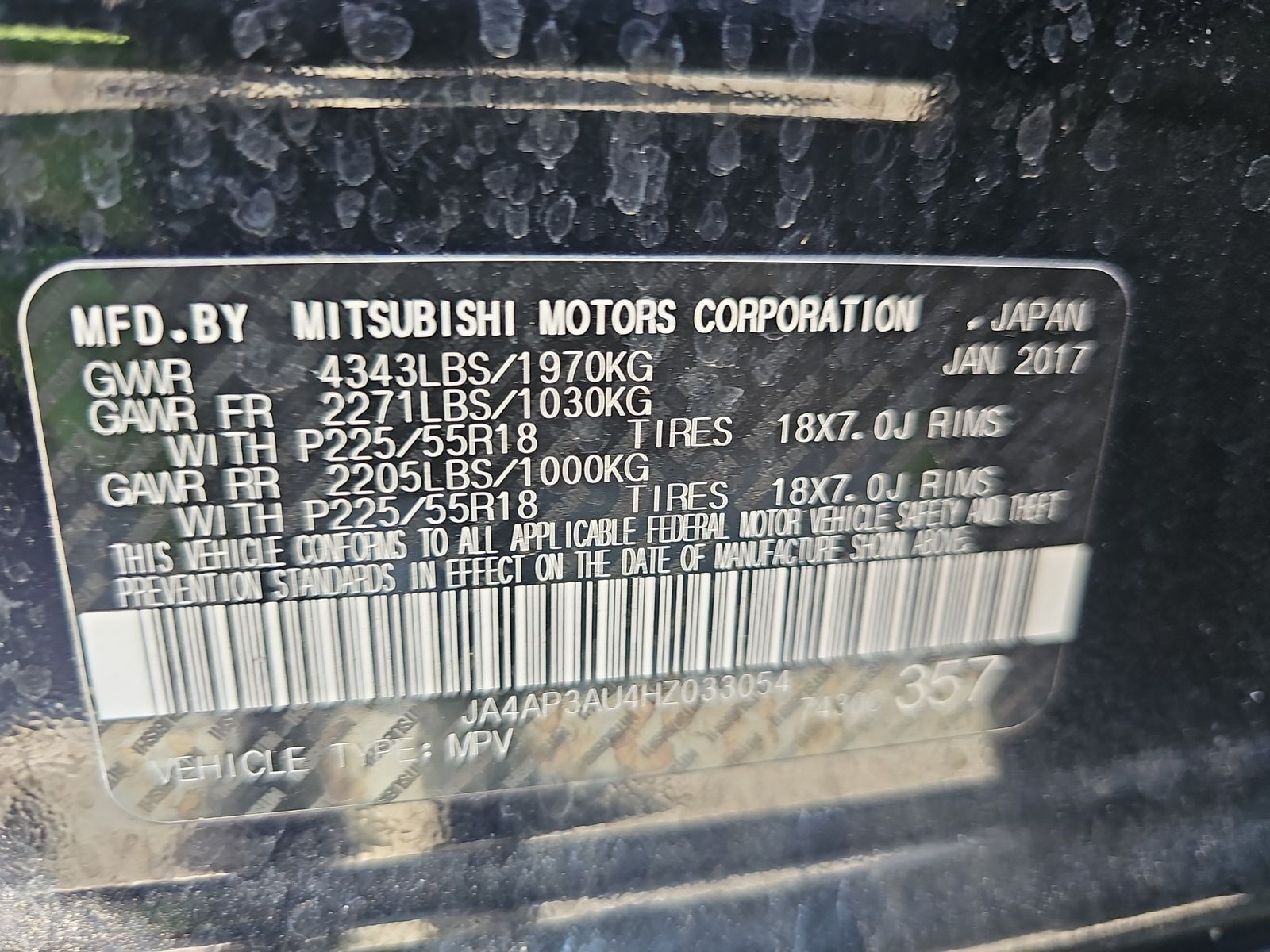 2017 Mitsubishi Outlander Sport LE FWD