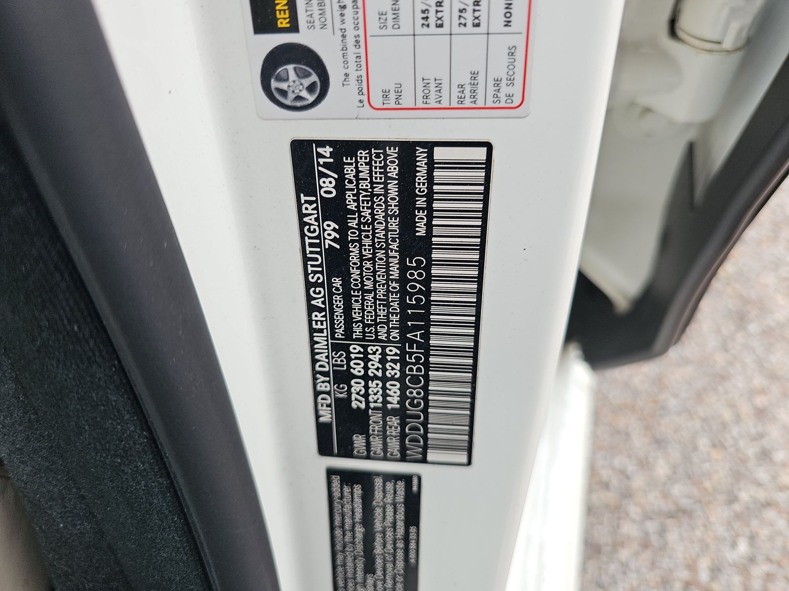 2015 Mercedes-Benz S-Class S 550 RWD