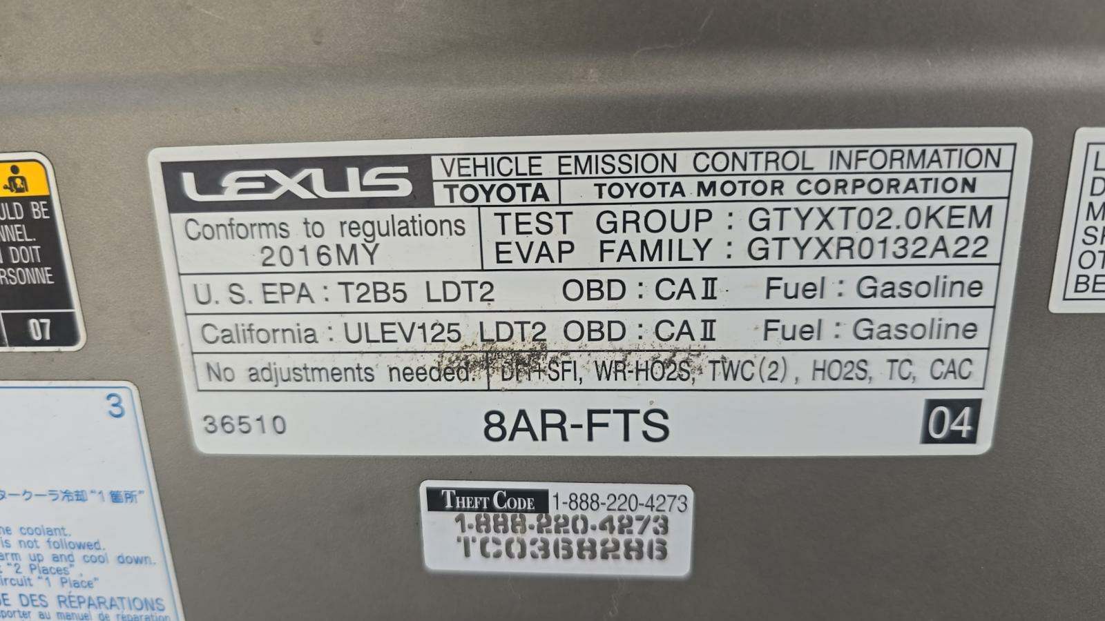 2016 Lexus NX NX 200t F SPORT AWD