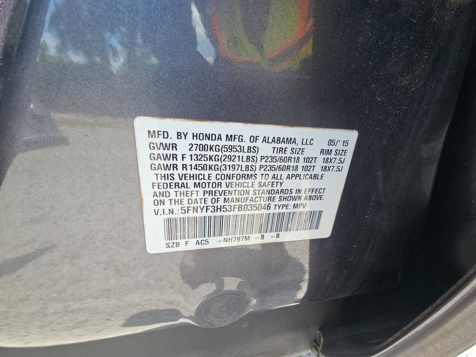 2015 Honda Pilot EX-L FWD