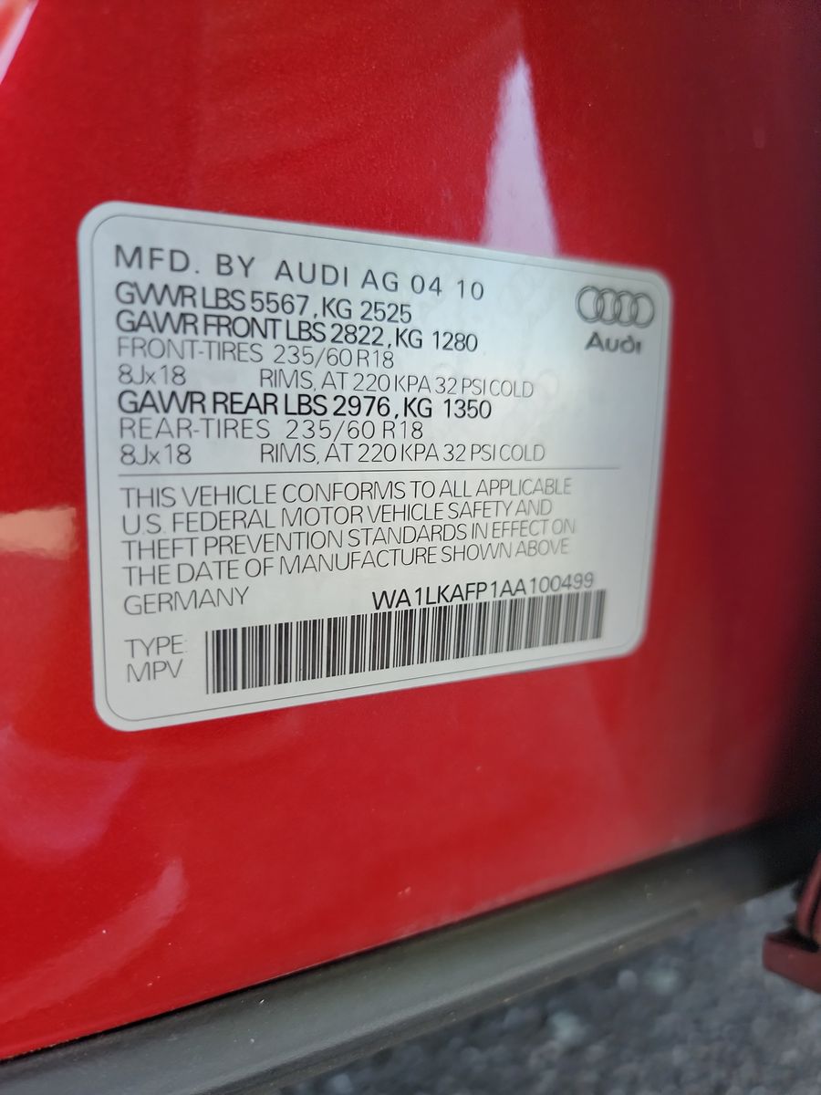 2010 Audi Q5 3.2 Premium Plus AWD