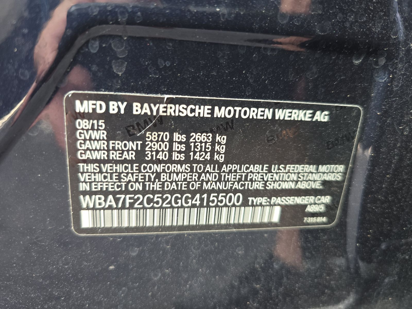 2016 BMW 7 Series 750i xDrive AWD