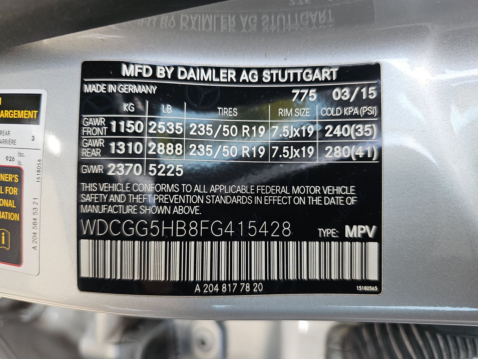 2015 Mercedes-Benz GLK-Class GLK 350 RWD