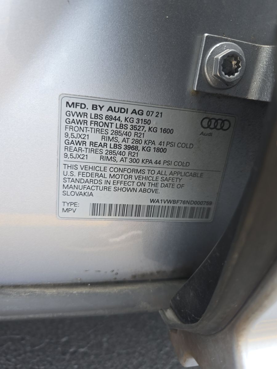 2022 Audi SQ7 Prestige AWD