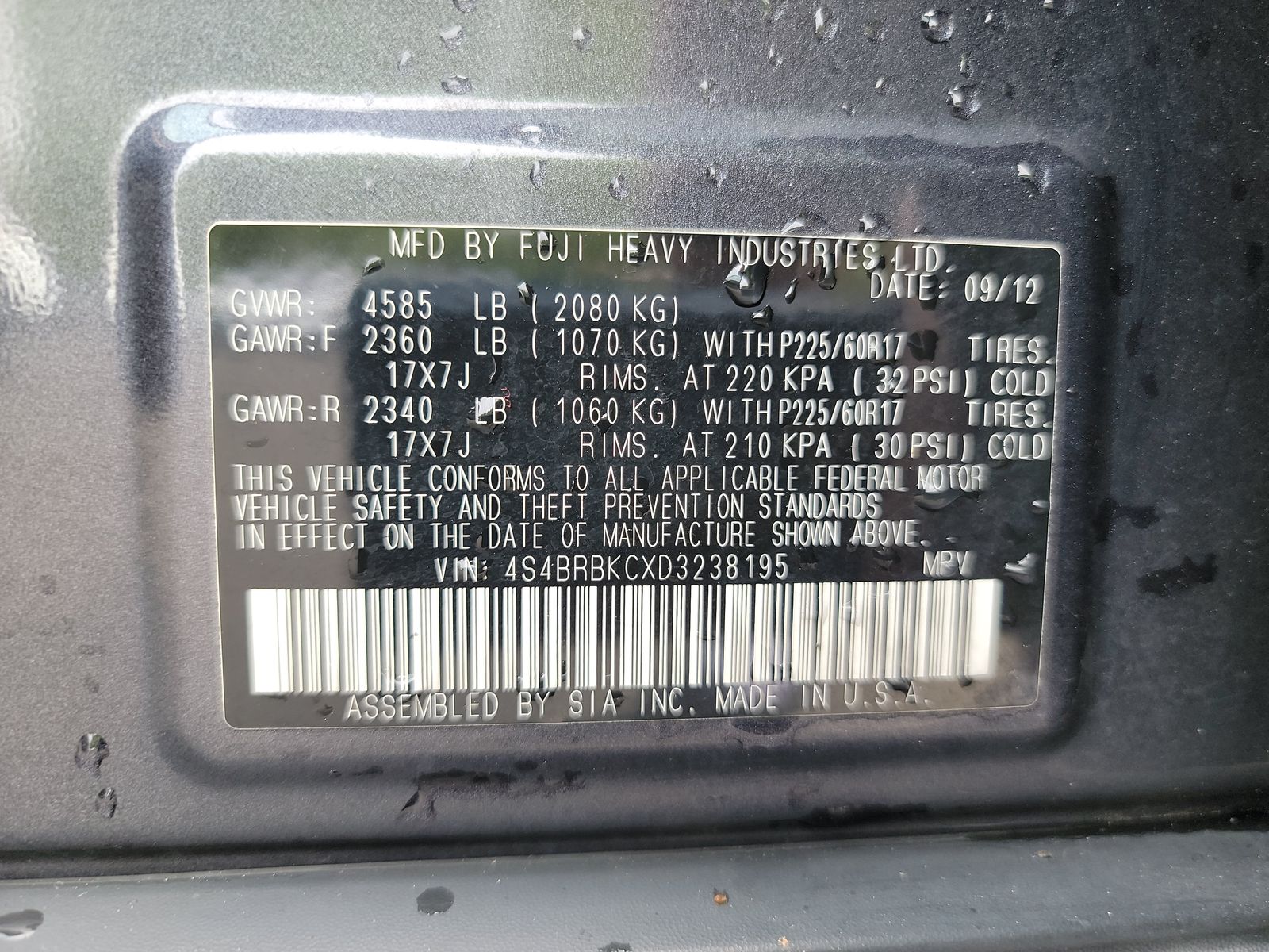 2013 Subaru Outback 2.5i Limited AWD