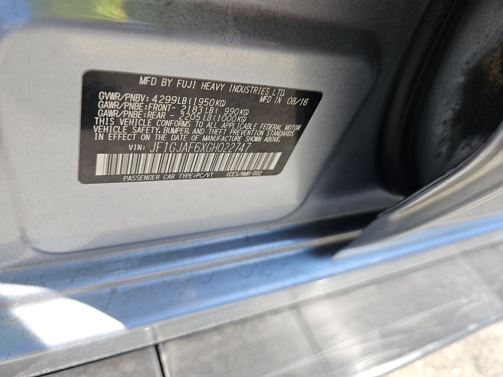 2016 Subaru Impreza 2.0i Premium AWD