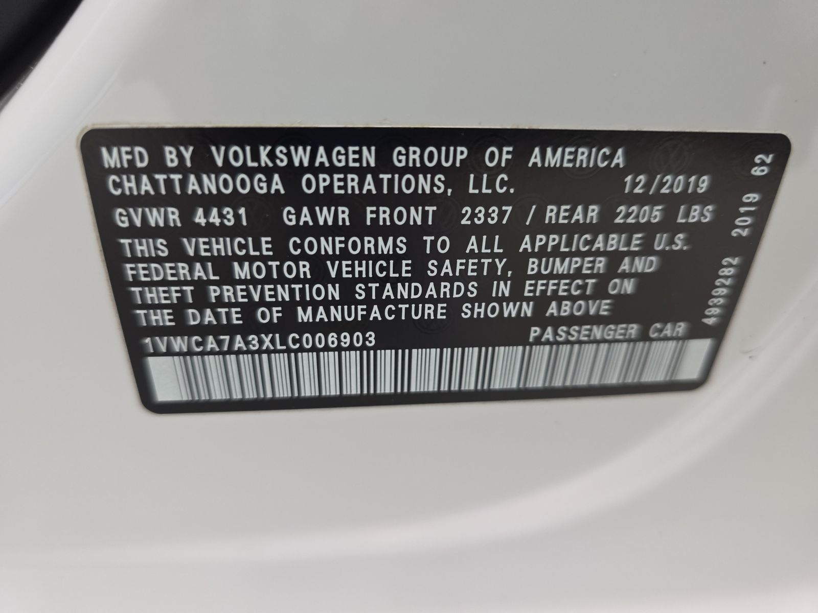 2020 Volkswagen Passat 2.0T SEL FWD