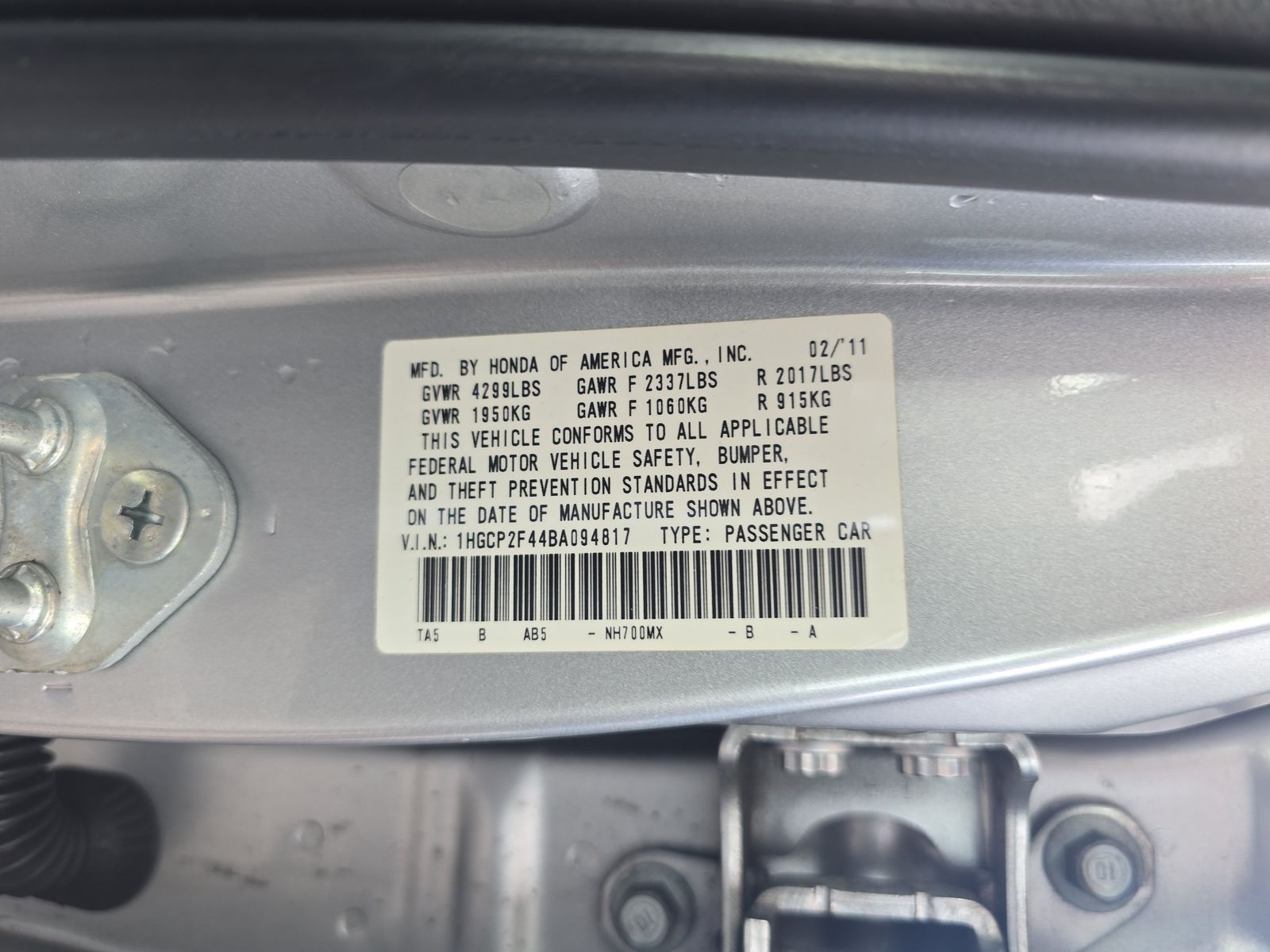 2011 Honda Accord LX-P FWD