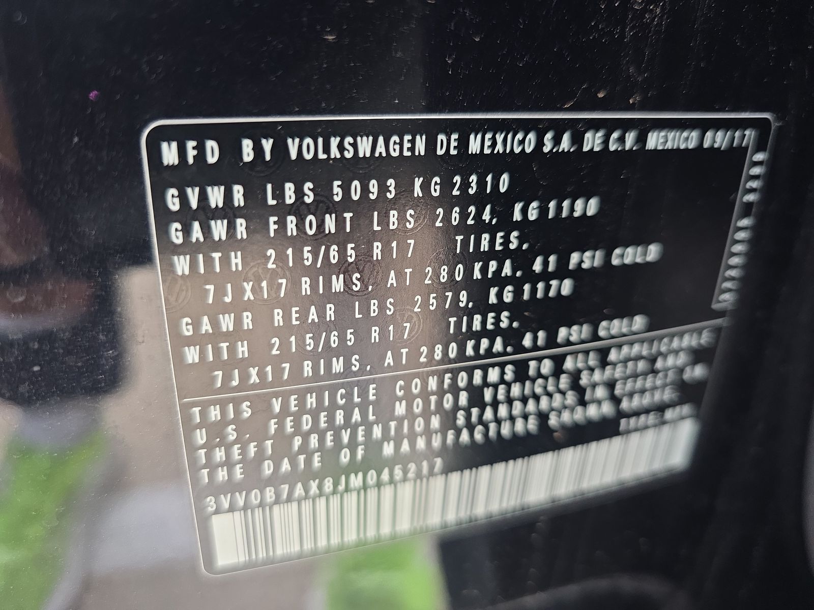 2018 Volkswagen Tiguan 2.0T S AWD