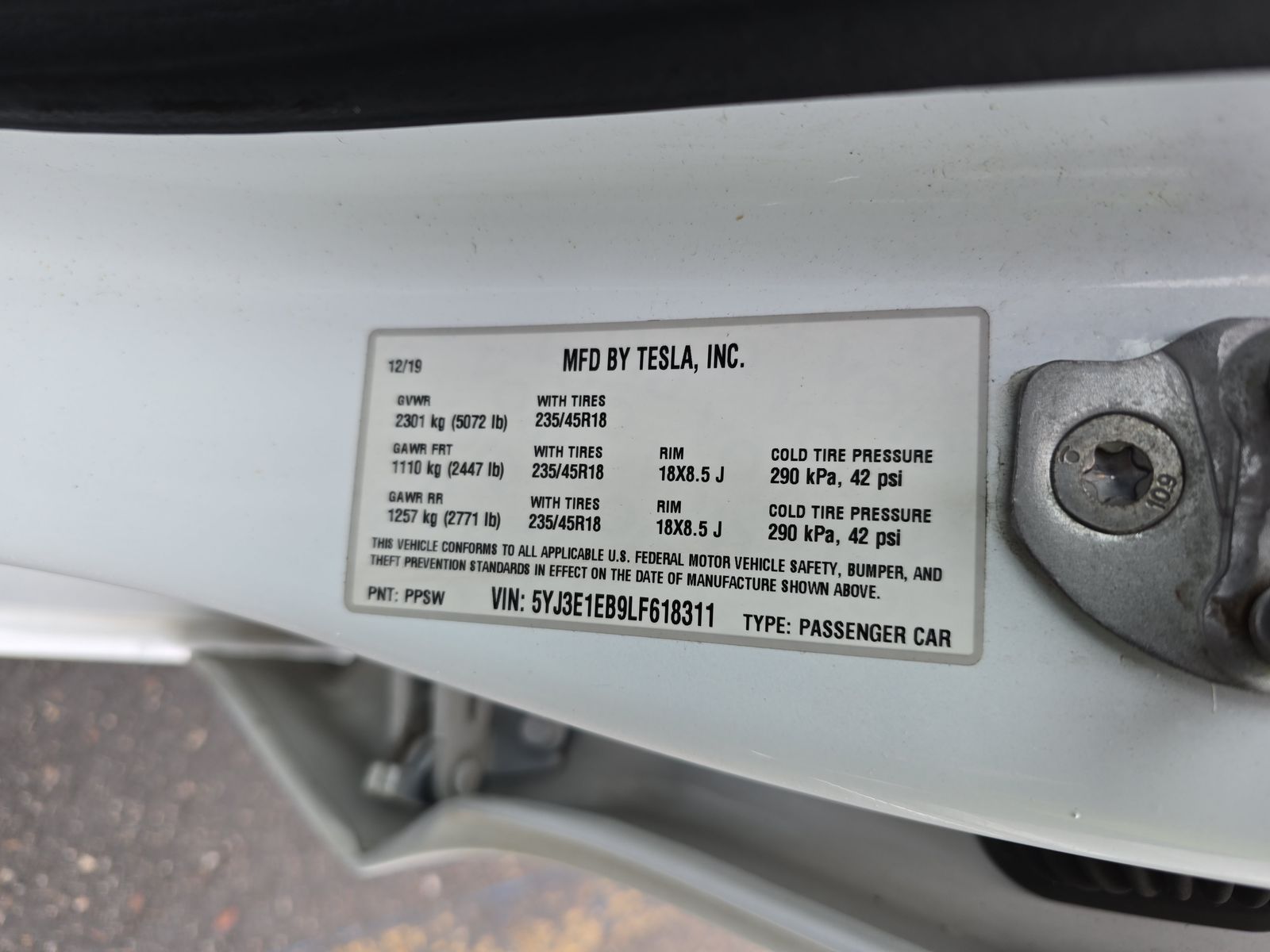 2020 Tesla Model 3 Long Range AWD