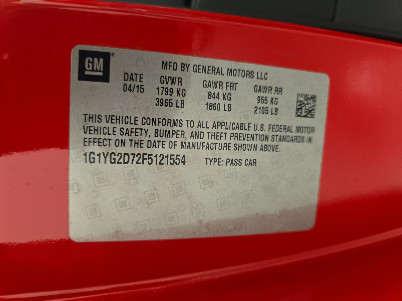 2015 Chevrolet Corvette Stingray Z51 RWD