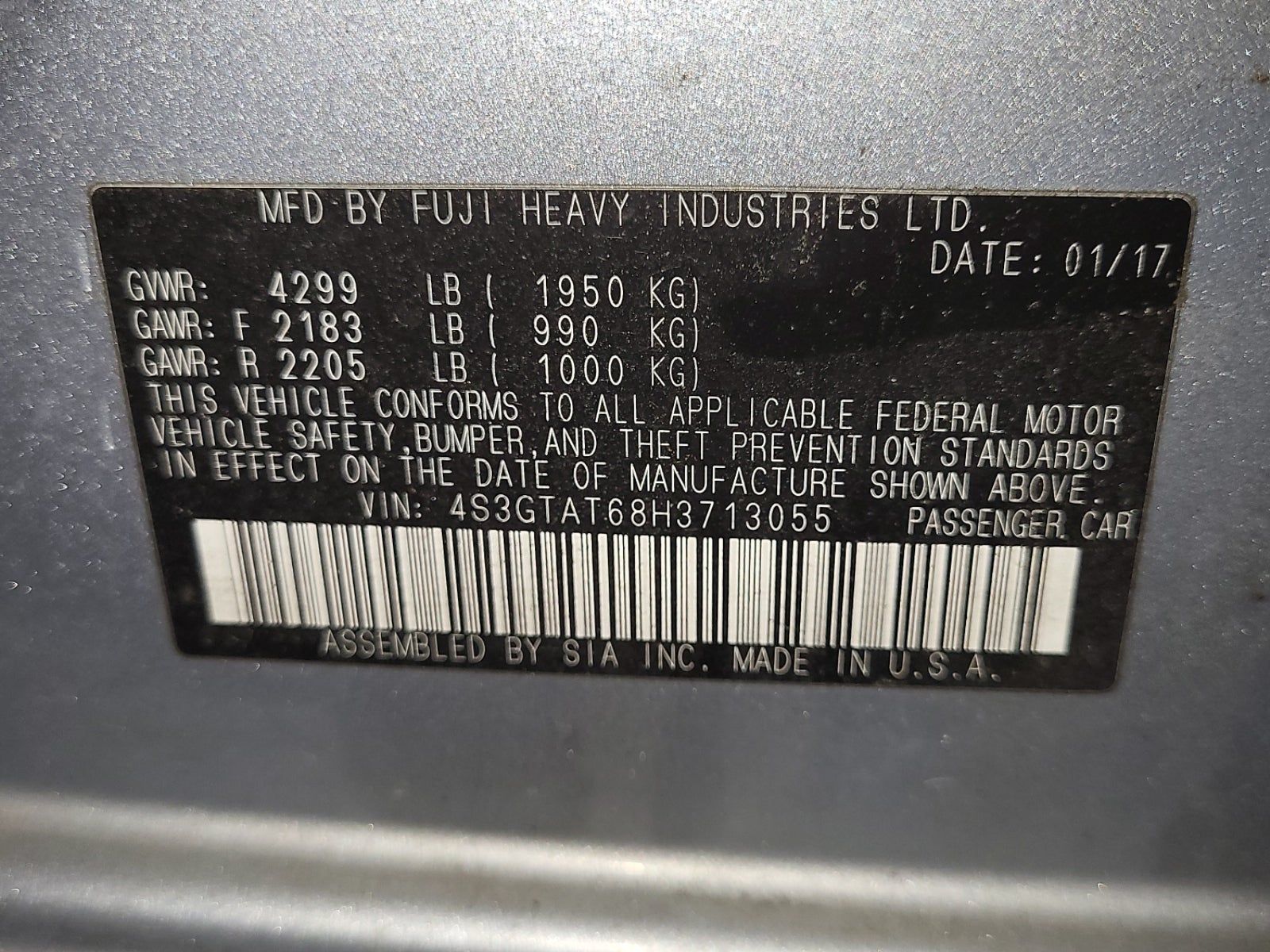 2017 Subaru Impreza 2.0i Limited AWD